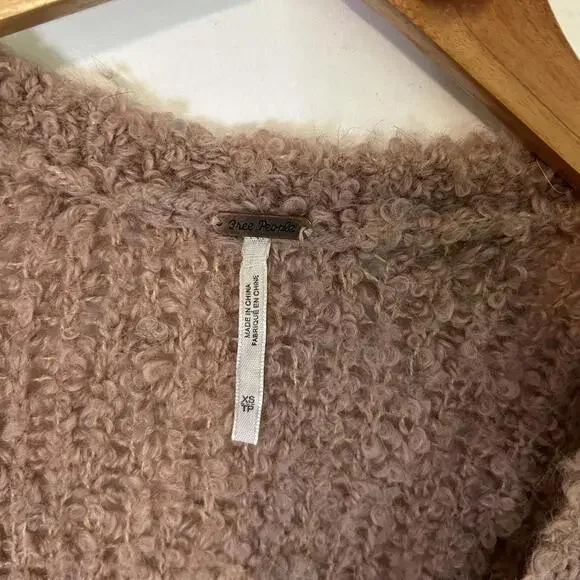 Free People Pink Long Sleeve Button Up Oversized Cardigan Sweater Women's XS - Picture 5 of 6